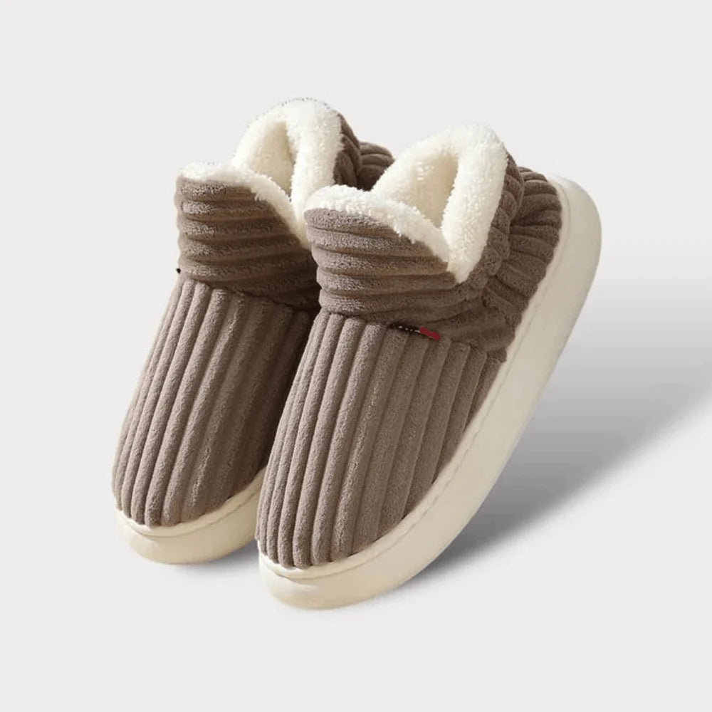 Slippers Warm Fleece Lining Non-Slip Rubber Sole Machine-Washable