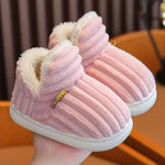 Slippers Warm Fleece Lining Non-Slip Rubber Sole Machine-Washable
