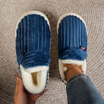 Slippers Warm Fleece Lining Non-Slip Rubber Sole Machine-Washable