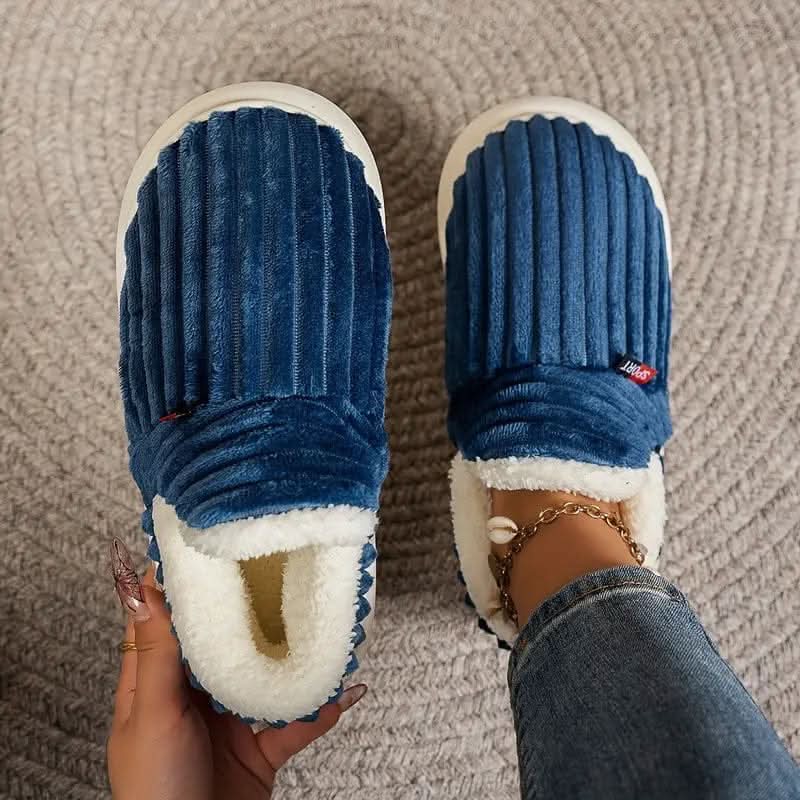 Slippers Warm Fleece Lining Non-Slip Rubber Sole Machine-Washable