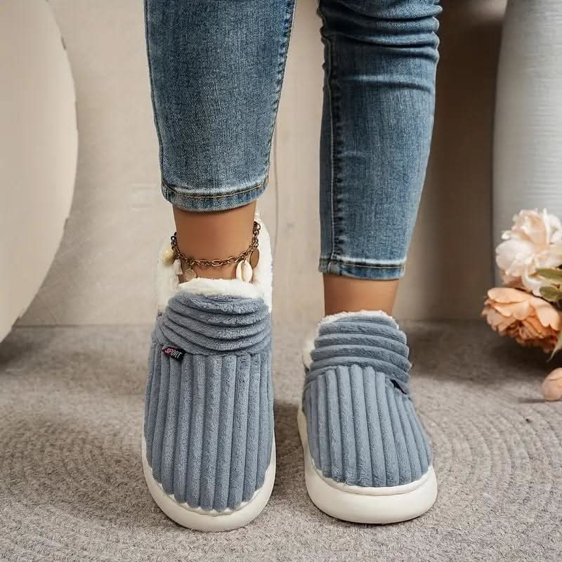 Slippers Warm Fleece Lining Non-Slip Rubber Sole Machine-Washable