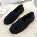 Slippers Wool Upper Faux-Wool Lining Padded Footbed