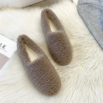 Slippers Wool Upper Faux-Wool Lining Padded Footbed