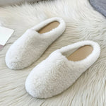 Slippers Wool Upper Faux-Wool Lining Padded Footbed