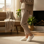 Slippers Wool Upper Faux-Wool Lining Padded Footbed