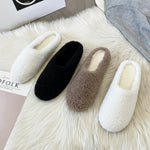 Slippers Wool Upper Faux-Wool Lining Padded Footbed