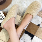 Slippers Wool Upper Faux-Wool Lining Padded Footbed
