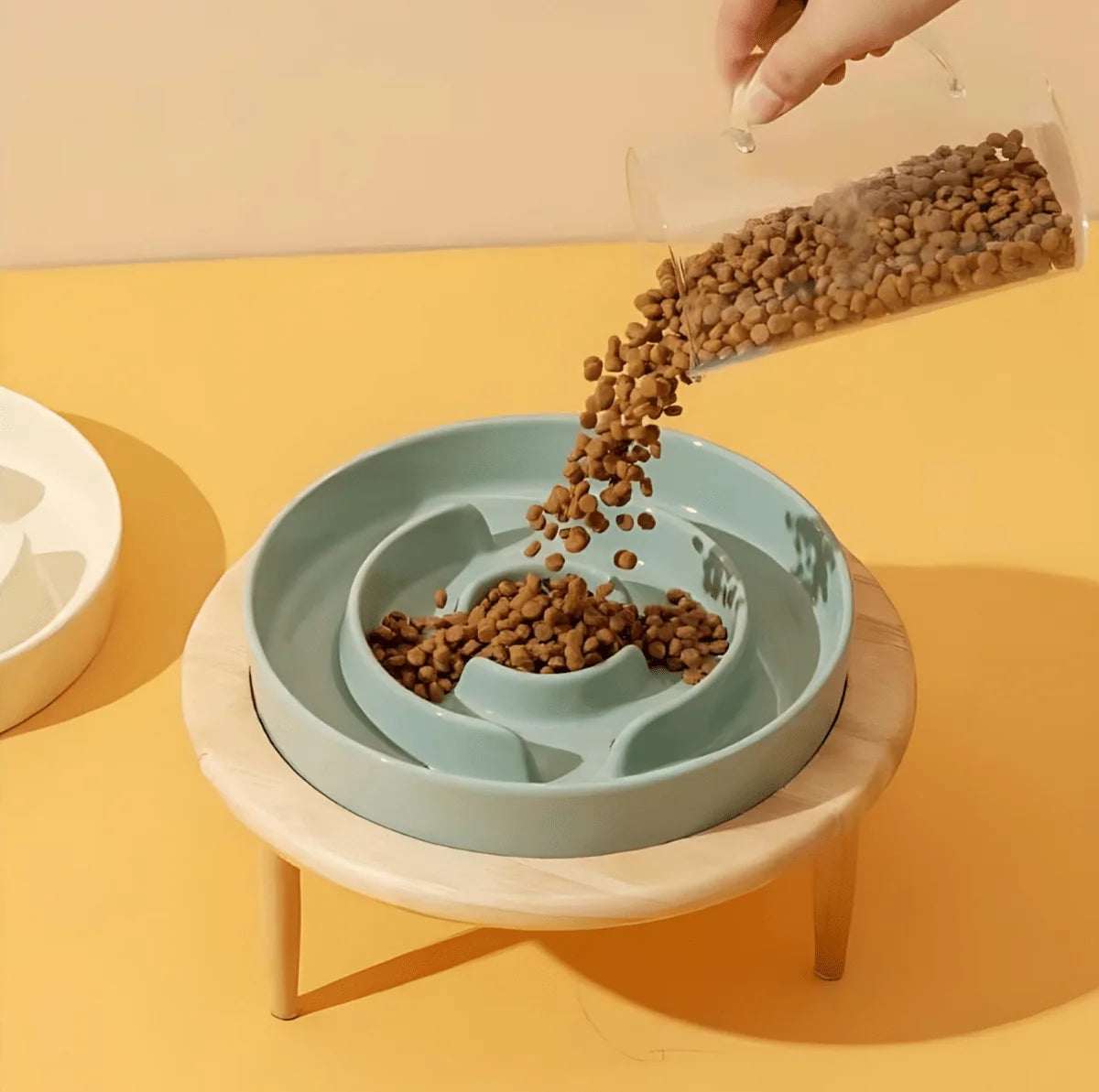 Slow Feeder Bowl Ceramic Maze Design Dishwasher-Safe