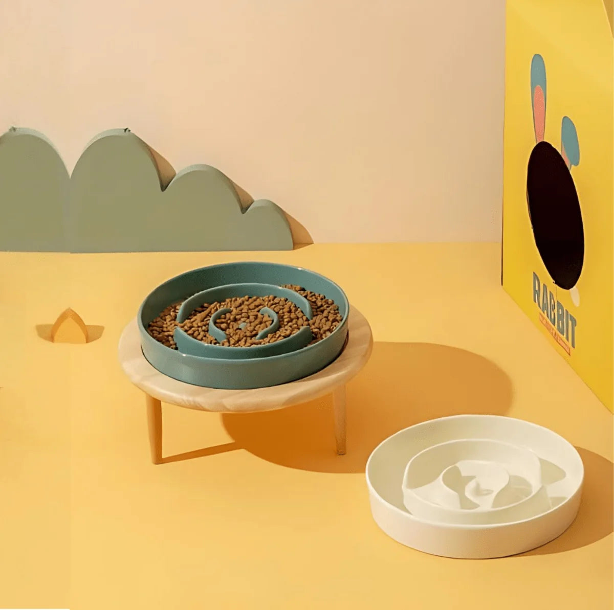 Slow Feeder Bowl Ceramic Maze Design Dishwasher-Safe