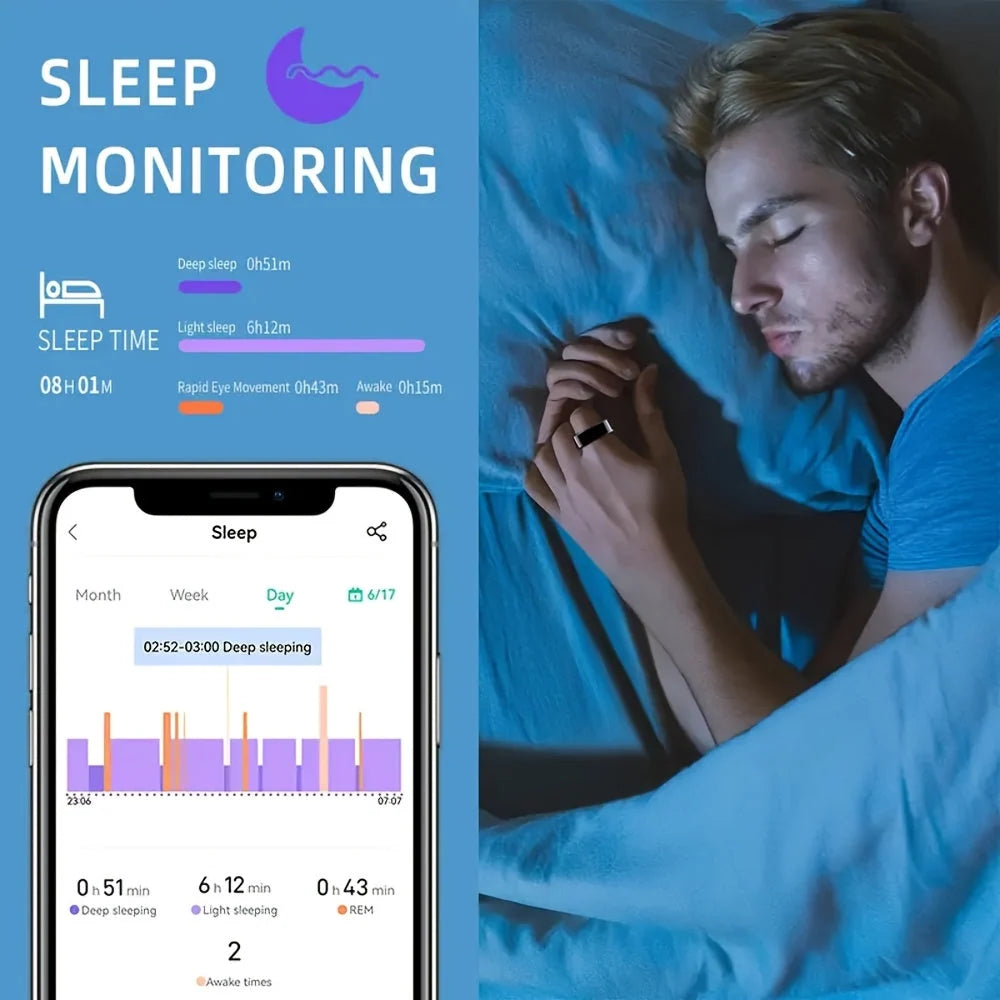 Smart Ring Waterproof Sleep & Heart Rate Tracking