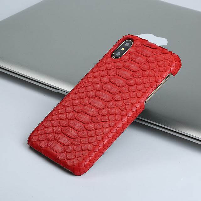 Smartphone Case Handmade Python Leather Back & Corner Coverage