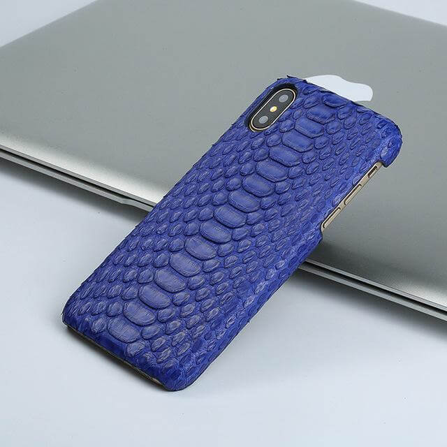Smartphone Case Handmade Python Leather Back & Corner Coverage