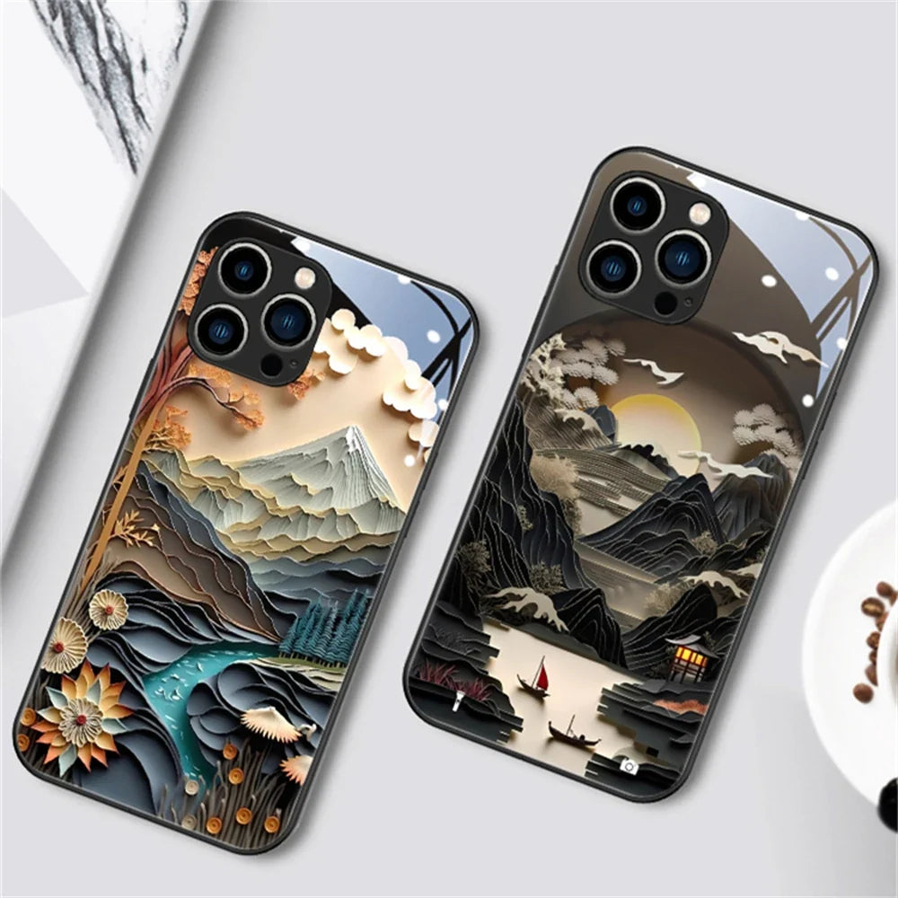 Smartphone Case Mount Fuji Design Sound-Activated LEDs