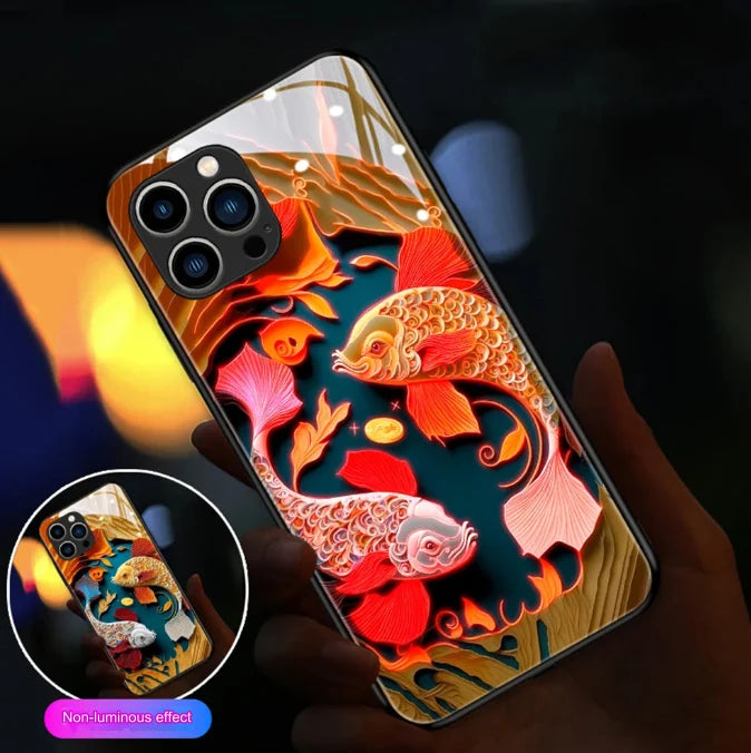 Smartphone Case Mount Fuji Design Sound-Activated LEDs