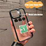 Smartphone Case Shock-Resistant Built-In Camera Lens Protector Transparent