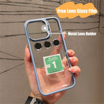 Smartphone Case Shock-Resistant Built-In Camera Lens Protector Transparent