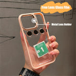 Smartphone Case Shock-Resistant Built-In Camera Lens Protector Transparent