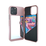 Smartphone Wallet Case Built-In Mirror Card Storage Shock-Resistant Protection