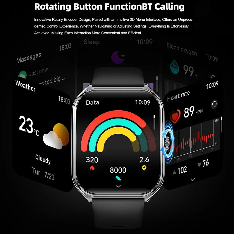 Smartwatch 1.96 Inch AMOLED Heart Rate & Sleep Tracking