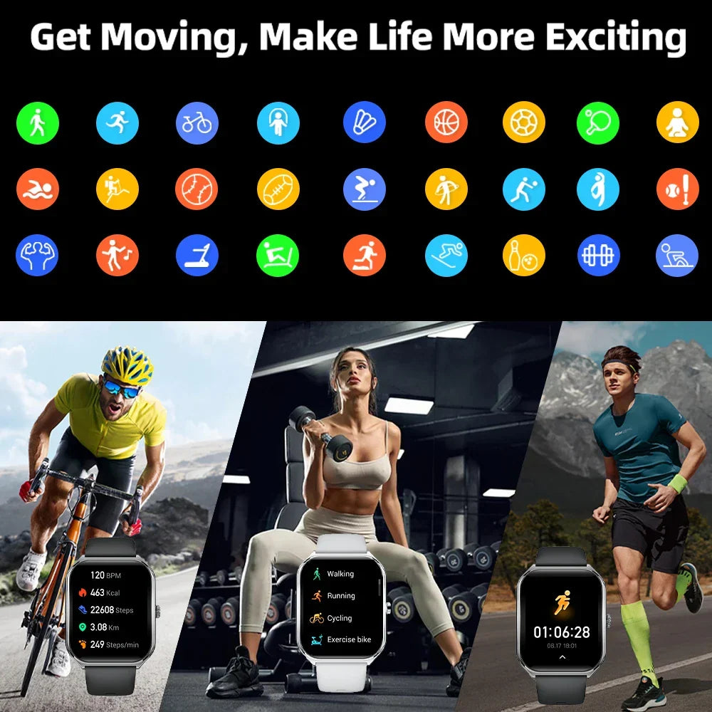 Smartwatch 1.96 Inch AMOLED Heart Rate & Sleep Tracking