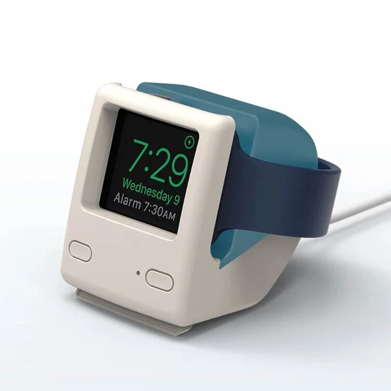 Smartwatch Charging Stand Silicone Retro Computer Design Compact & Portable