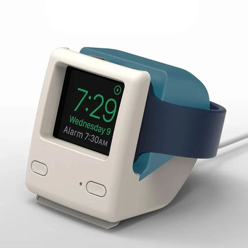 Smartwatch Charging Stand Silicone Retro Computer Design Compact & Portable