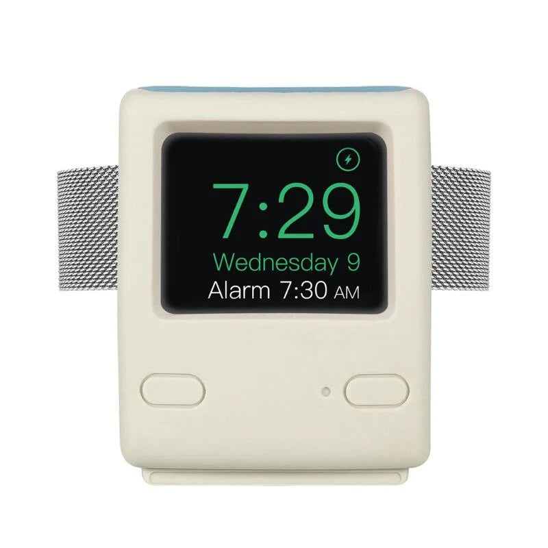 Smartwatch Charging Stand Silicone Retro Computer Design Compact & Portable