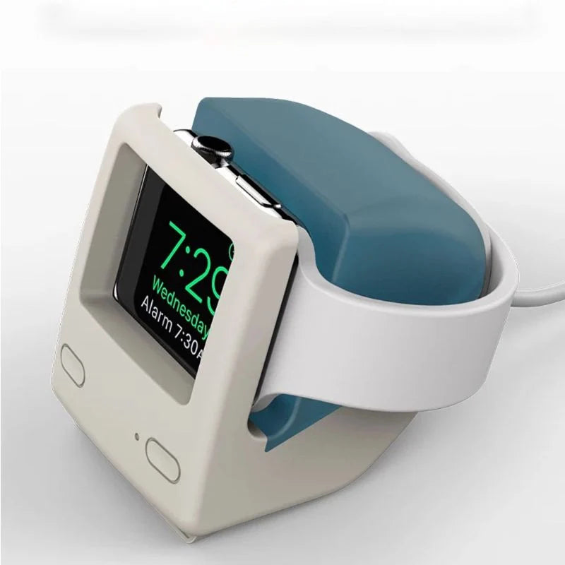 Smartwatch Charging Stand Silicone Retro Computer Design Compact & Portable