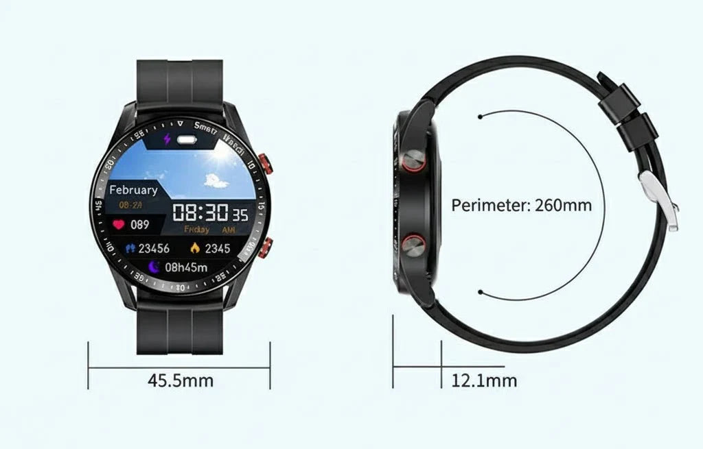 Smartwatch ECG & PPG Monitoring Calling Function
