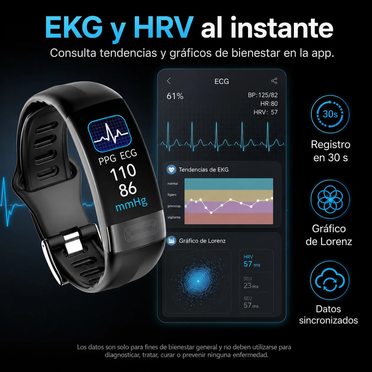Smartwatch ECG Sleep Tracking Water-Resistant IP67