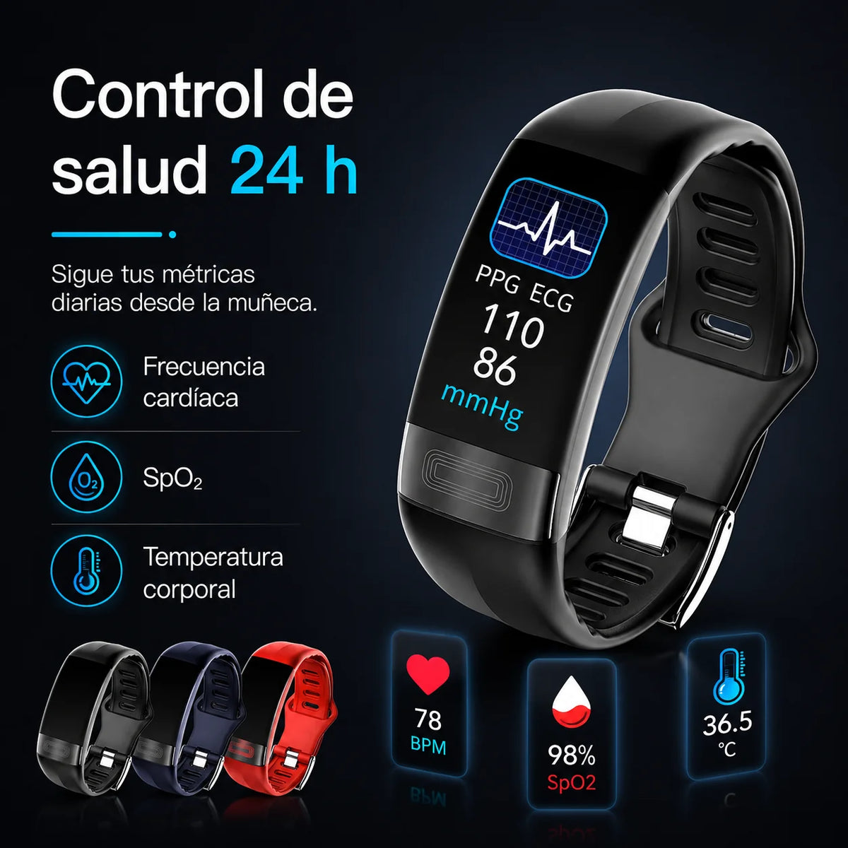 Smartwatch ECG Sleep Tracking Water-Resistant IP67