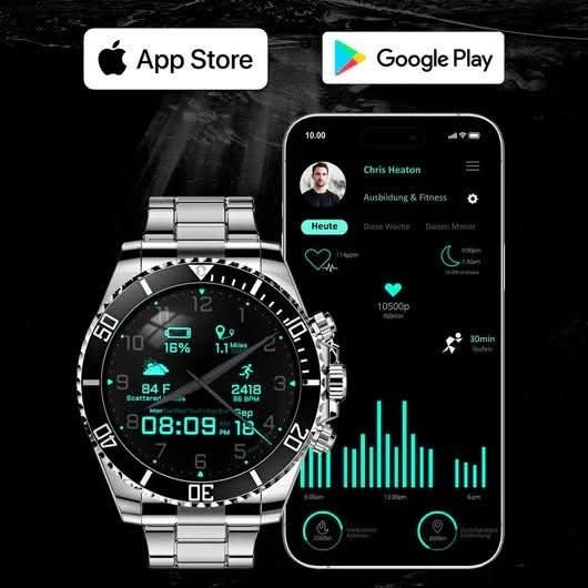 Smartwatch GPS Navigation Health Monitoring 21-Day Battery