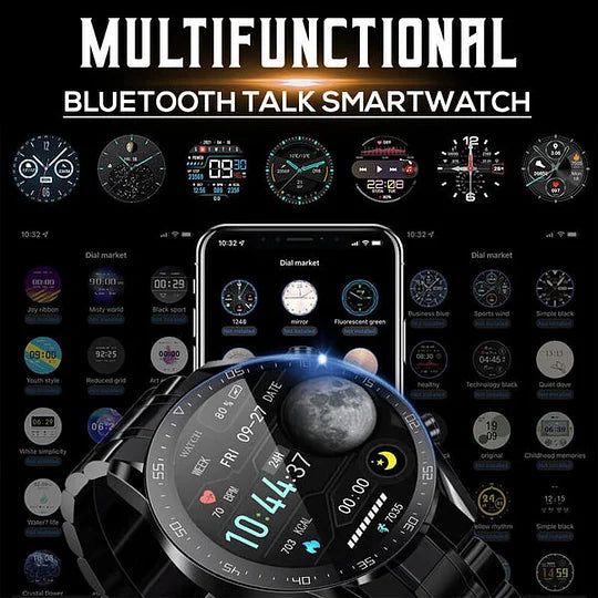 Smartwatch Glucose & Vital Sign Tracking Bluetooth Calling