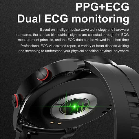 Smartwatch Glucose & Vital Sign Tracking Bluetooth Calling