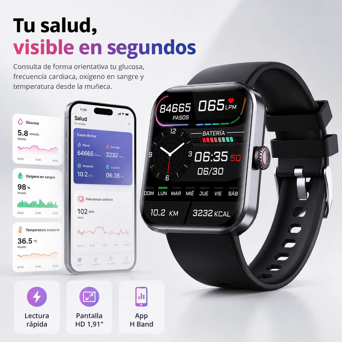 Smartwatch Health & Sleep Tracking 50+ Sports Modes