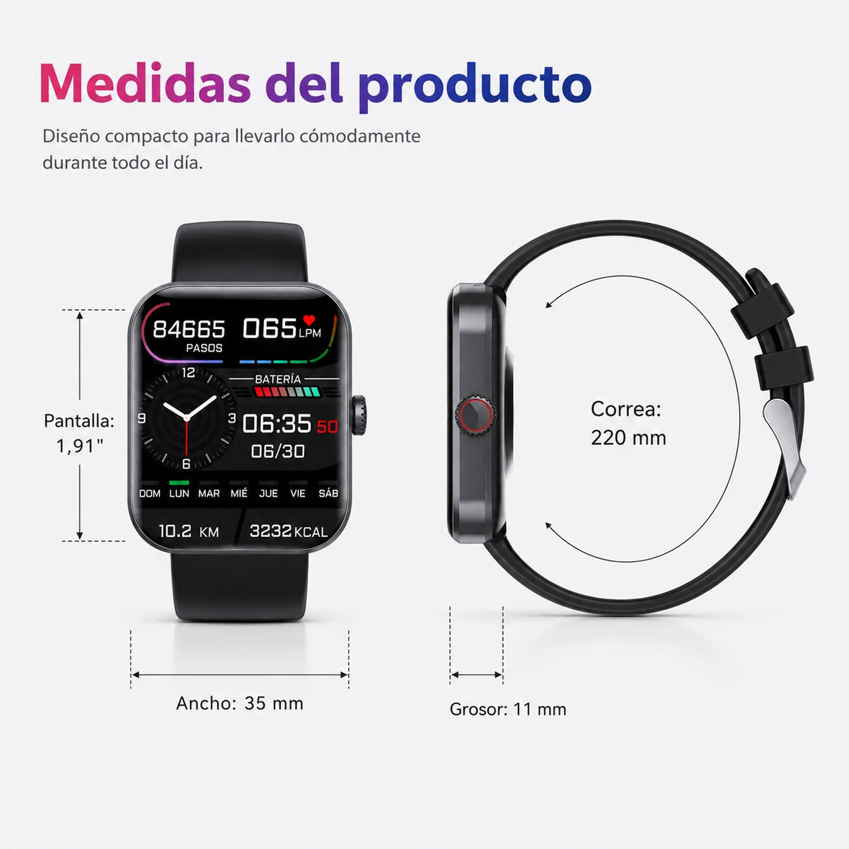 Smartwatch Health & Sleep Tracking 50+ Sports Modes
