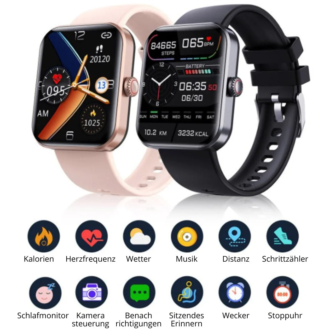 Smartwatch Non-Invasive Glucose Monitoring Heart Rate & Sleep Tracking