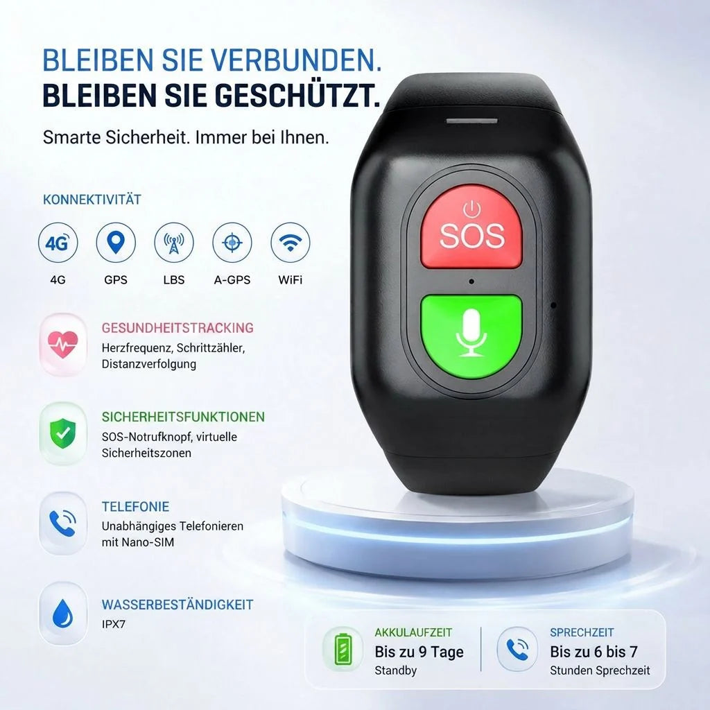 Smartwatch SOS Button GPS Tracking 4G Calling