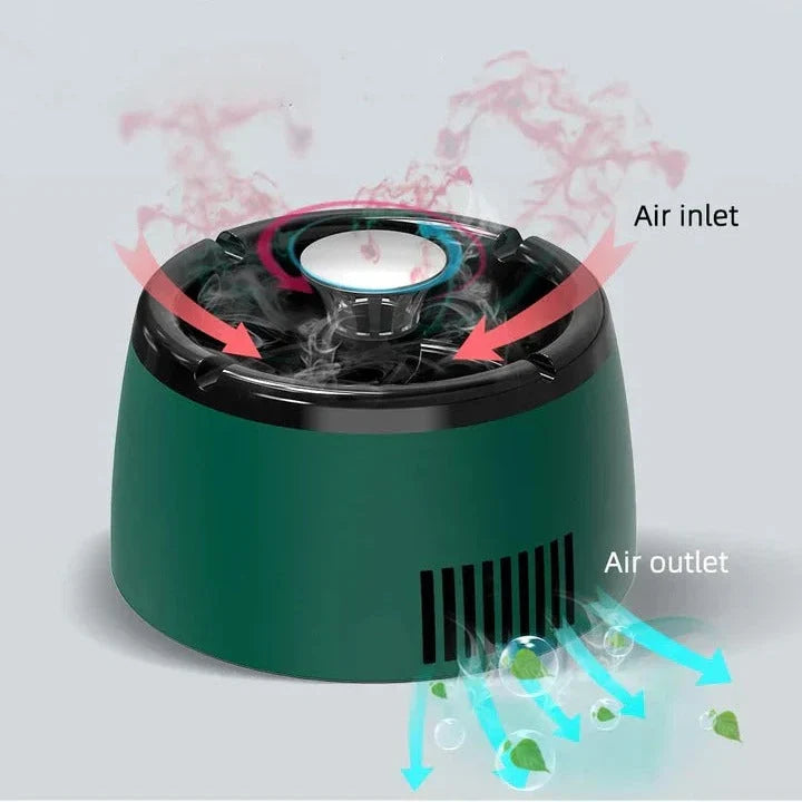 Smokeless Ashtray Activated Carbon Filter Rechargeable 5-Hour Battery