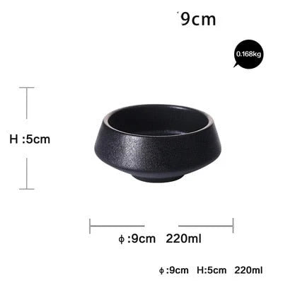 Snack Bowl Porcelain Matte Black Finish