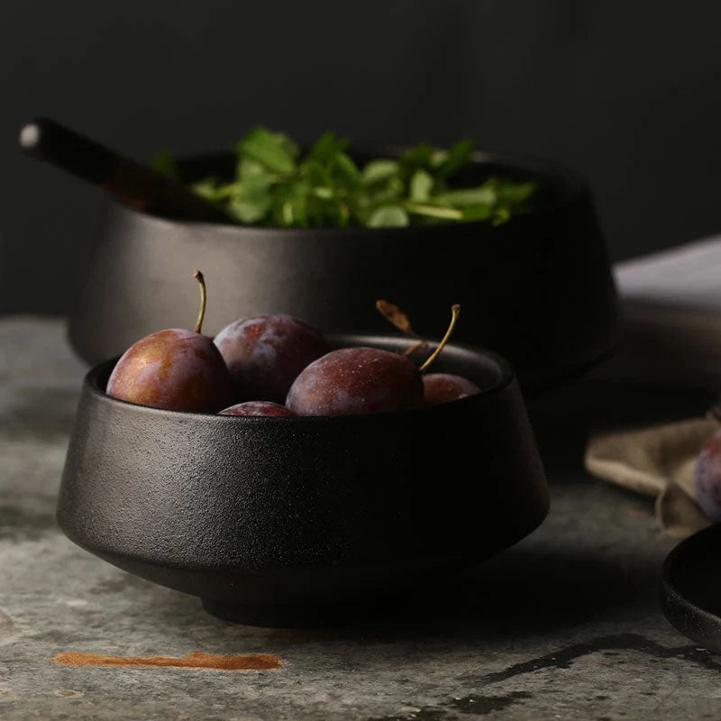 Snack Bowl Porcelain Matte Black Finish