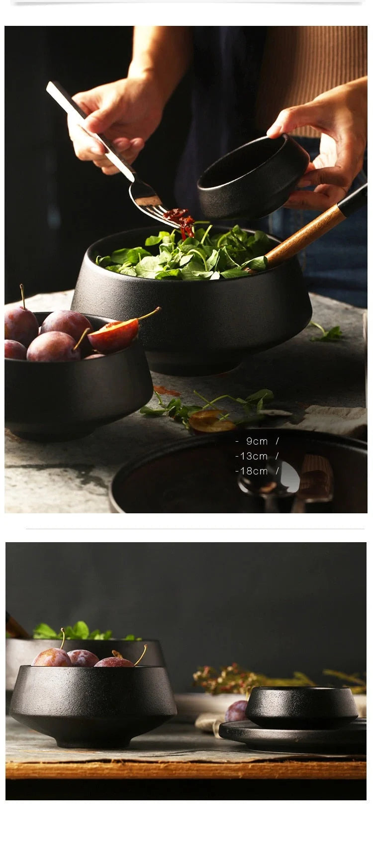 Snack Bowl Porcelain Matte Black Finish