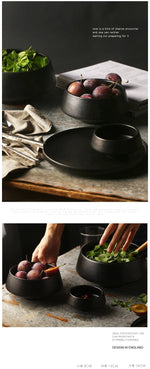 Snack Bowl Porcelain Matte Black Finish