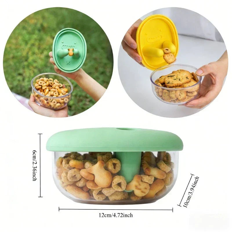 Snack Bowl Silicone One-Press Dispenser