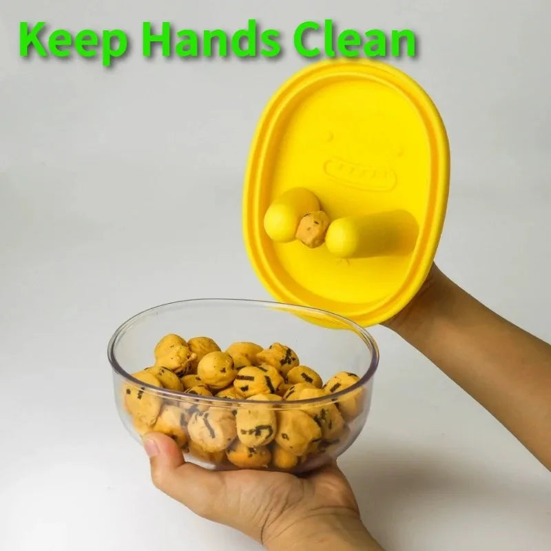 Snack Bowl Silicone One-Press Dispenser
