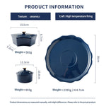 Snack Plate Rotating Ceramic 5 Compartments Star Pattern