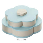 Snack Storage Box Rotating Lid 10 Compartments Non-Slip Base