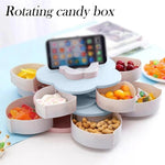Snack Storage Box Rotating Lid 10 Compartments Non-Slip Base