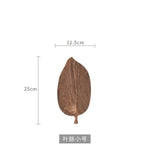 Snack Tray Solid Walnut Leaf-Shaped