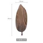 Snack Tray Solid Walnut Leaf-Shaped